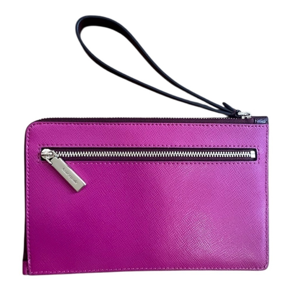 Kate Spade New York Staci Colorblock Medium L Zip Leather Wristlet - Picture 2 of 9